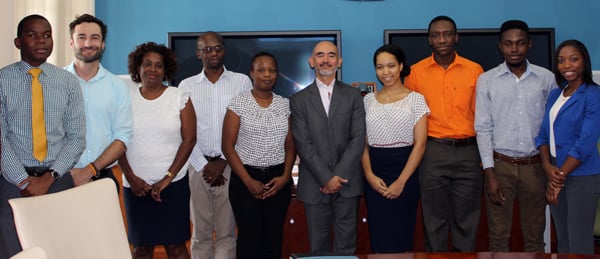 ____Students with IDB Officials and UWI officials